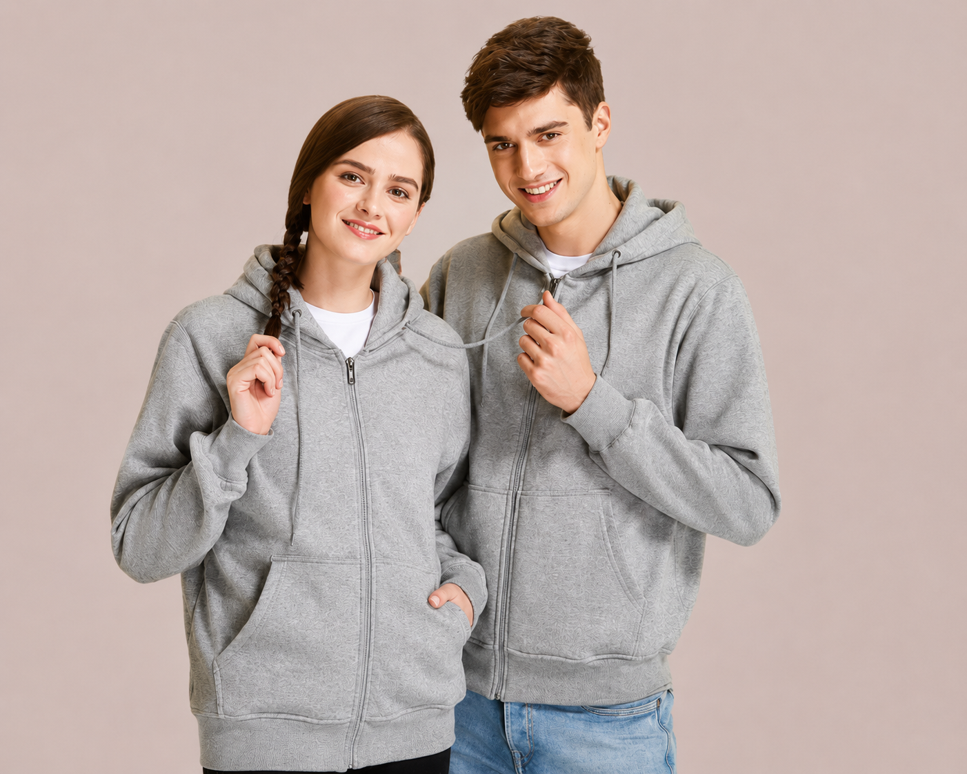 Unisex Fleece Zip Hoodie